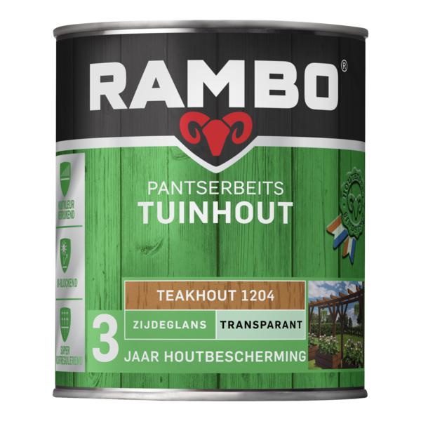 RAMBO PANTSERBEITS TUINHOUT TRANSPARANT ZIJDEGLANS 1204 TEAKHOUT 750 ML.-LUIJTEN VVZ-Bouwhof shop (6146875457712)