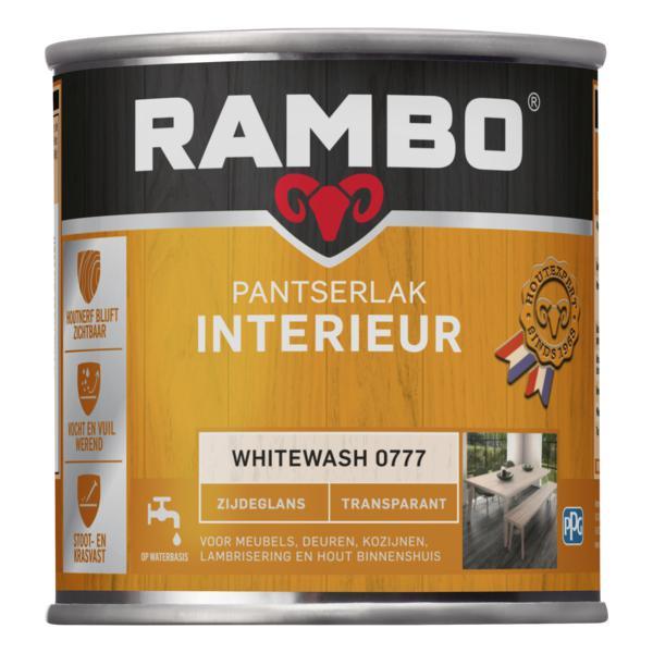 RAMBO PANTSERLAK INTERIEUR TRANSPARANT ZIJDEGLANS 0777 WHITEWASH 250 ML.-LUIJTEN VVZ-Bouwhof shop (6146875850928)