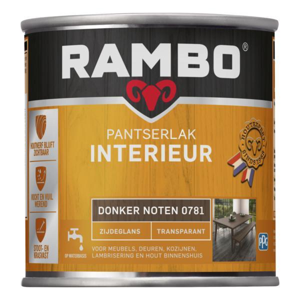 RAMBO PANTSERLAK INTERIEUR TRANSPARANT ZIJDEGLANS 0781 DONKERNOTEN 250 ML.-LUIJTEN VVZ-Bouwhof shop (6146876080304)