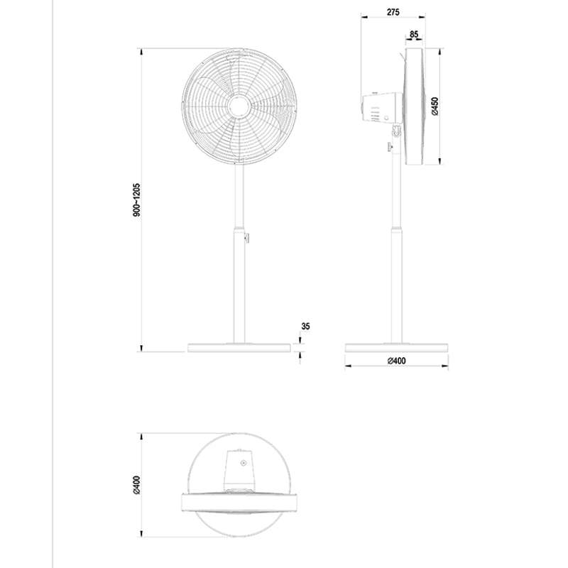 Reality ventilator viking (n/a stand fan metal / wood max. 50W)-TRIO INTERNATIONAL GMBH-Bouwhof shop (6135625023664)