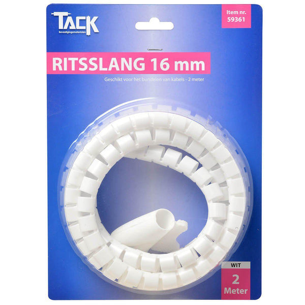 RITSSLANG 16 MM. 2 METER WIT-BESLI (installatie)-Bouwhof shop (6165700477104)