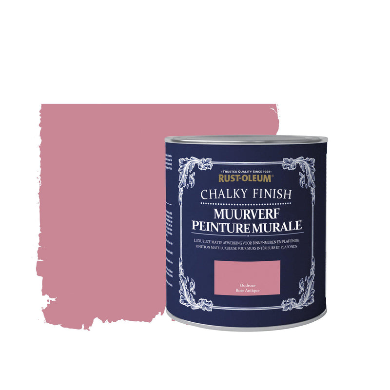 Rust-Oleum Chalky Finish Chalky Finish Muurverf Oudroze 1l-MARTIN MATHYS NV/SA-Bouwhof shop (6644590215344)