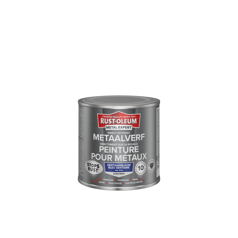 Rust-Oleum Metal Expert metaalverf hoogglans RAL5010 gentiaanblauw 250 ml-MARTIN MATHYS NV/SA-Bouwhof shop