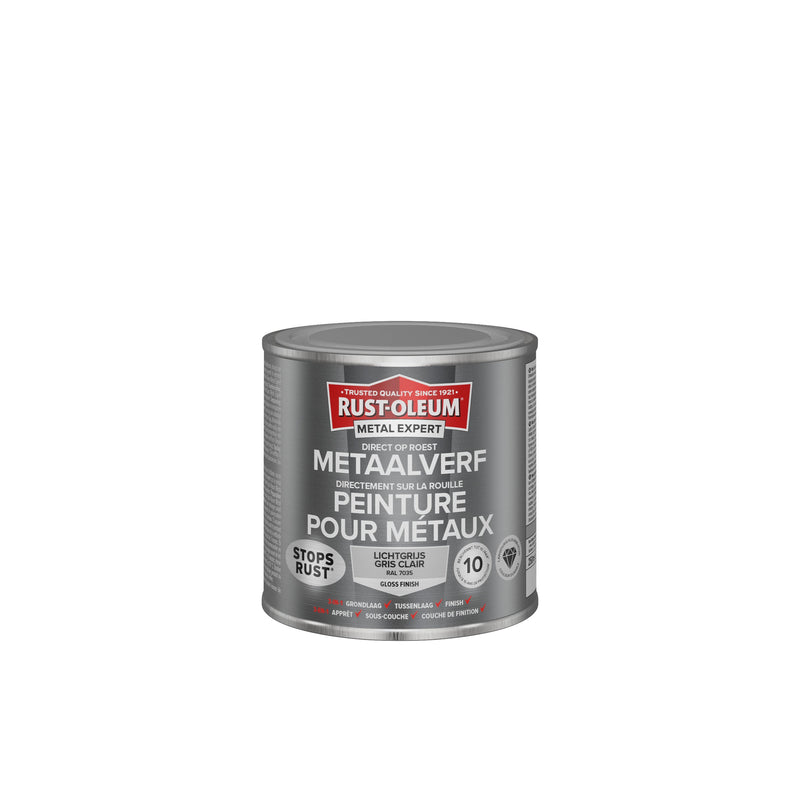 Rust-Oleum Metal Expert metaalverf hoogglans RAL7035 lichtgrijs 250 ml-MARTIN MATHYS NV/SA-Bouwhof shop