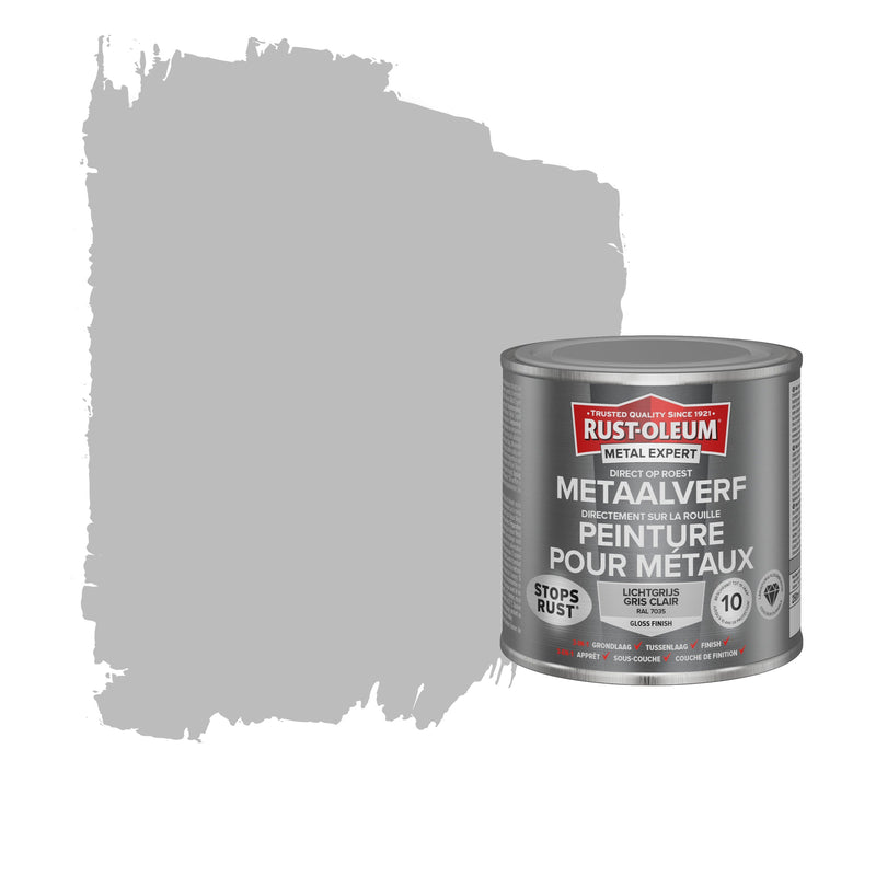 Rust-Oleum Metal Expert metaalverf hoogglans RAL7035 lichtgrijs 250 ml-MARTIN MATHYS NV/SA-Bouwhof shop