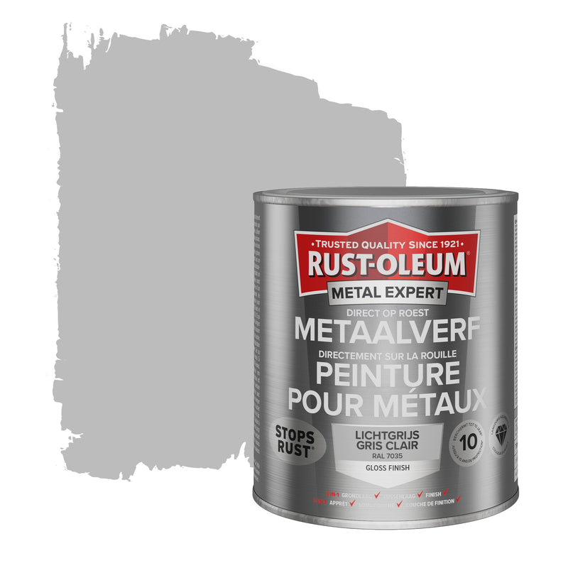 Rust-Oleum Metal Expert metaalverf hoogglans RAL7035 lichtgrijs 750 ml-MARTIN MATHYS NV/SA-Bouwhof shop