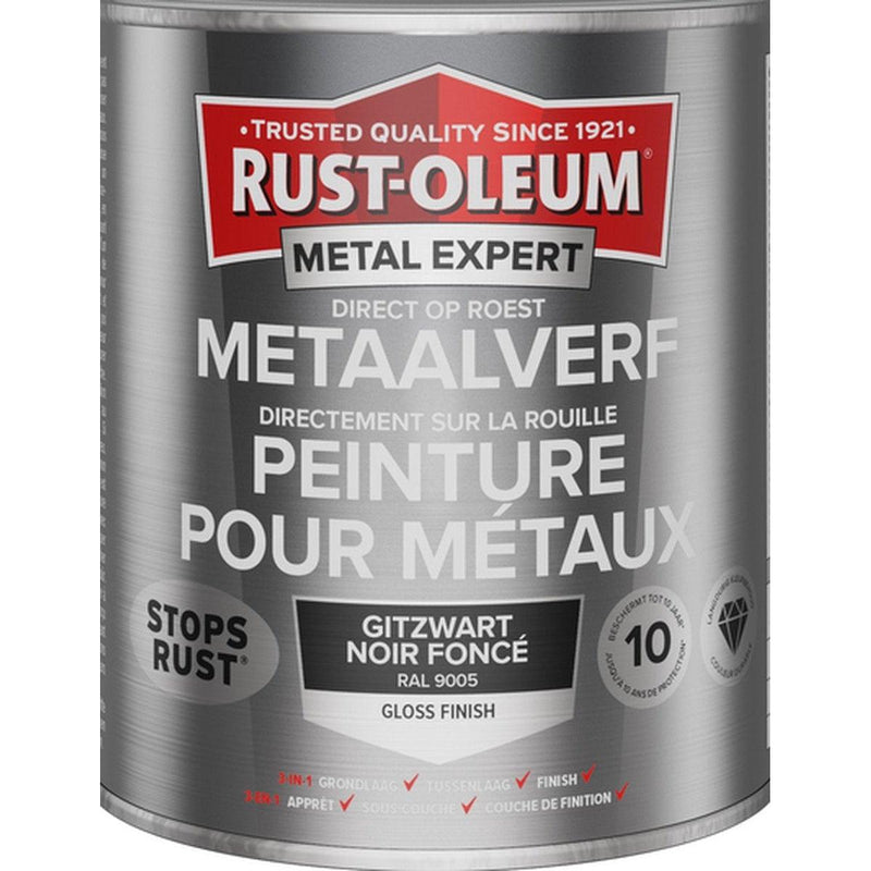 Rust-Oleum Metal Expert metaalverf hoogglans RAL9005 zwart 750 ml-MARTIN MATHYS NV/SA-Bouwhof shop