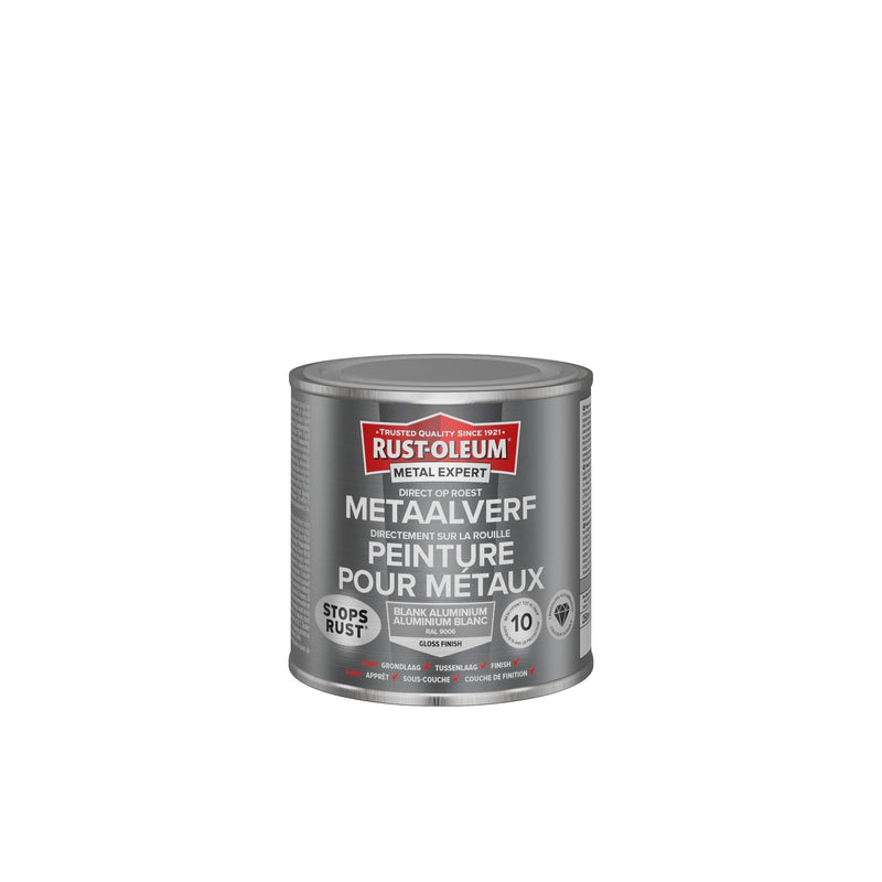 Rust-Oleum Metal Expert metaalverf hoogglans RAL9006 blank Aluminium 250 ml-MARTIN MATHYS NV/SA-Bouwhof shop