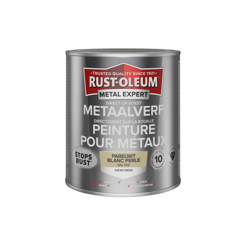 Rust-Oleum Metal Expert metaalverf zijdeglans RAL1013 parelwit 750 ml-MARTIN MATHYS NV/SA-Bouwhof shop