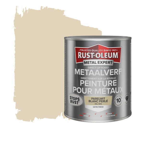 Rust-Oleum Metal Expert metaalverf zijdeglans RAL1013 parelwit 750 ml-MARTIN MATHYS NV/SA-Bouwhof shop