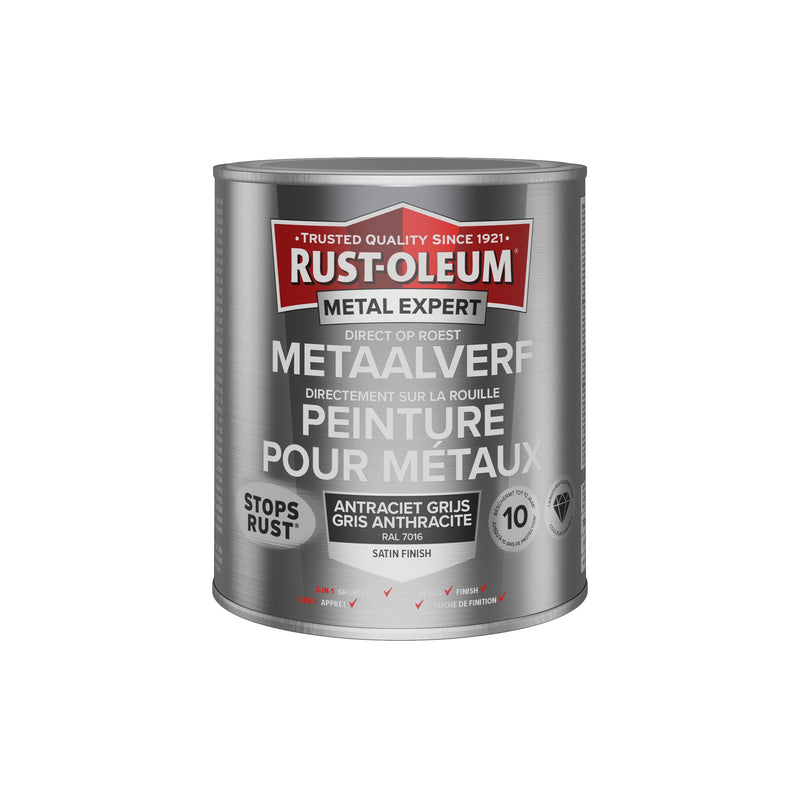 Rust-Oleum Metal Expert metaalverf zijdeglans RAL7016 antracietgrijs 750 ml-MARTIN MATHYS NV/SA-Bouwhof shop