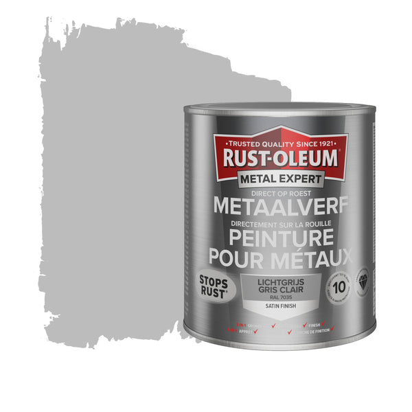 Rust-Oleum Metal Expert metaalverf zijdeglans RAL7035 lichtgrijs 750 ml-MARTIN MATHYS NV/SA-Bouwhof shop