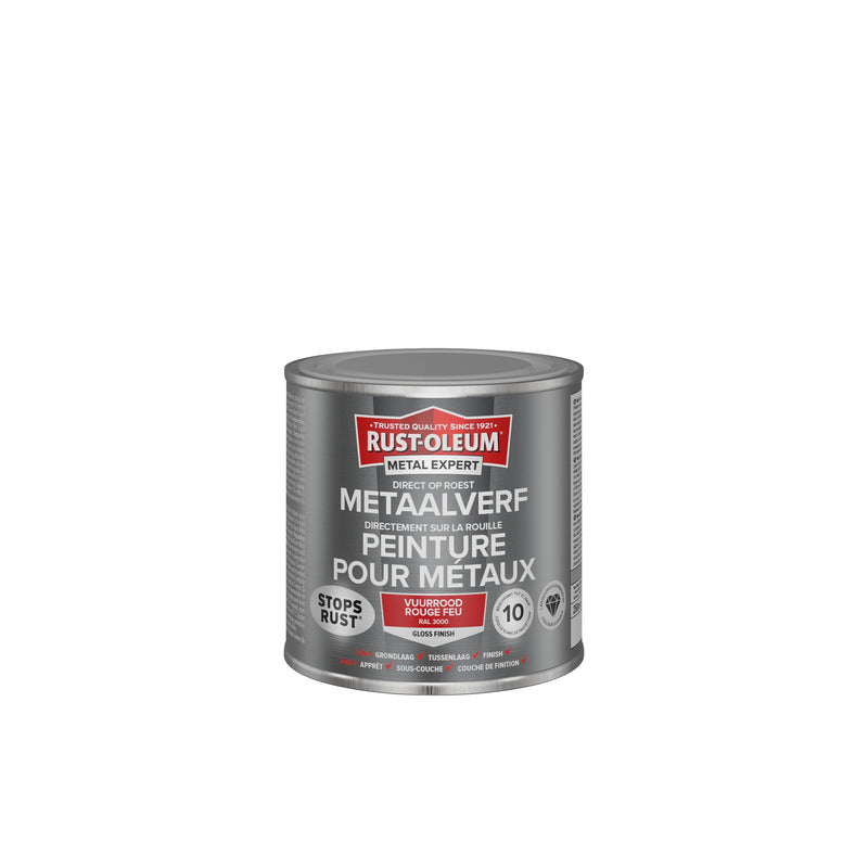 Rust-Oleum Metal metaalverf hoogglans RAL3000 vuurrood 250 ml-MARTIN MATHYS NV/SA-Bouwhof shop