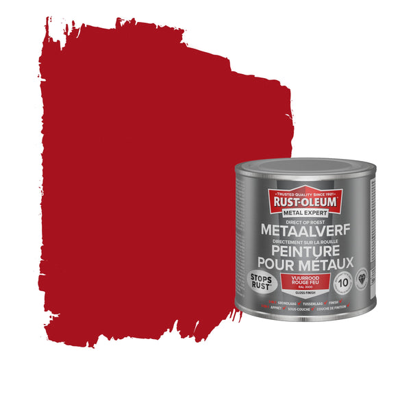 Rust-Oleum Metal metaalverf hoogglans RAL3000 vuurrood 250 ml-MARTIN MATHYS NV/SA-Bouwhof shop