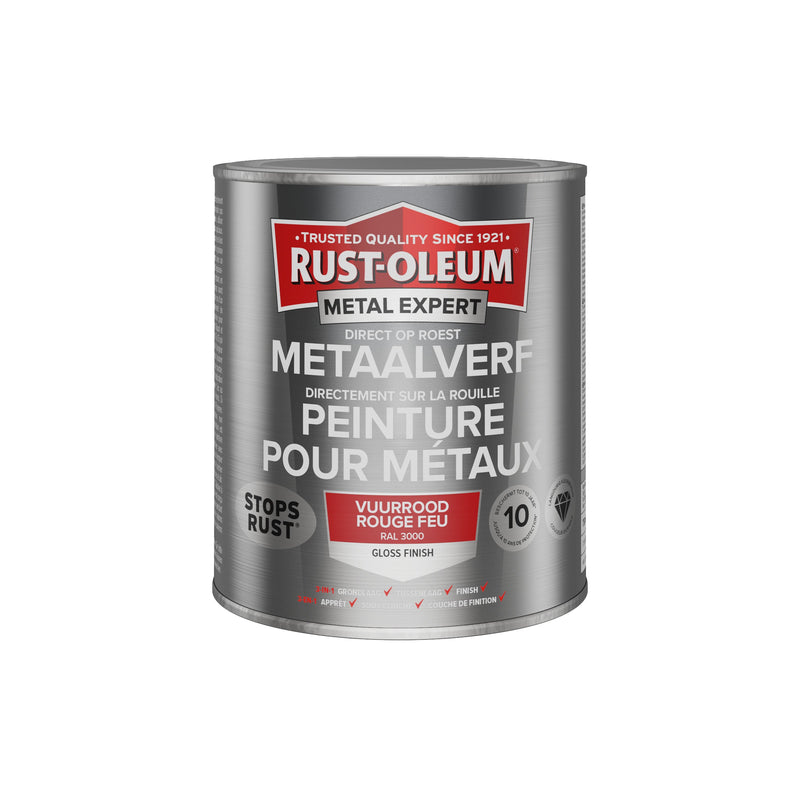 Rust-Oleum Metal metaalverf hoogglans RAL3000 vuurrood 750 ml-MARTIN MATHYS NV/SA-Bouwhof shop