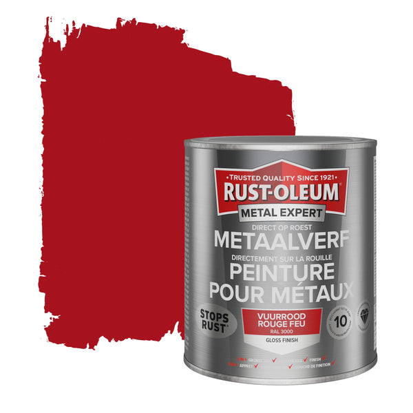 Rust-Oleum Metal metaalverf hoogglans RAL3000 vuurrood 750 ml-MARTIN MATHYS NV/SA-Bouwhof shop