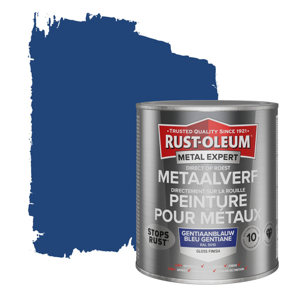 Rust-Oleum Metal metaalverf hoogglans RAL5010 gentiaanblauw 750 ml-MARTIN MATHYS NV/SA-Bouwhof shop