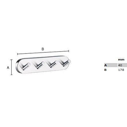 Smedbo Home Hakenrek HB359. lengte 178 mm Mat Zwart-SMEDBO [BO]-Bouwhof shop