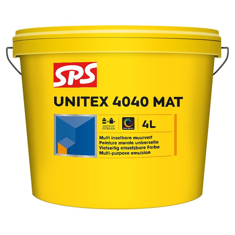 SPS UNITEX 4040 MAT D BINNEN-BUITEN 4 LTR.-SIER PLEISTER SPECIALIST (18400)-Bouwhof shop (6213014913200)