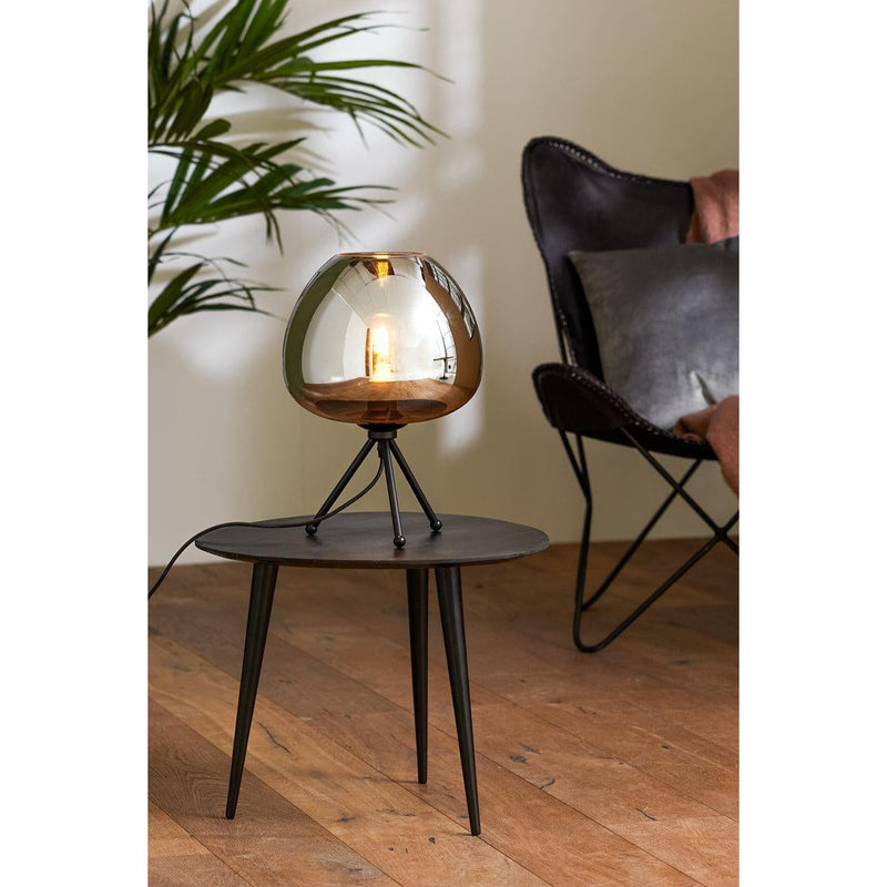 Tafellamp 30x43 cm MAYSON mat zwart+glas smoke-LIGHT & LIVING [BO] (verlichting)-Bouwhof shop
