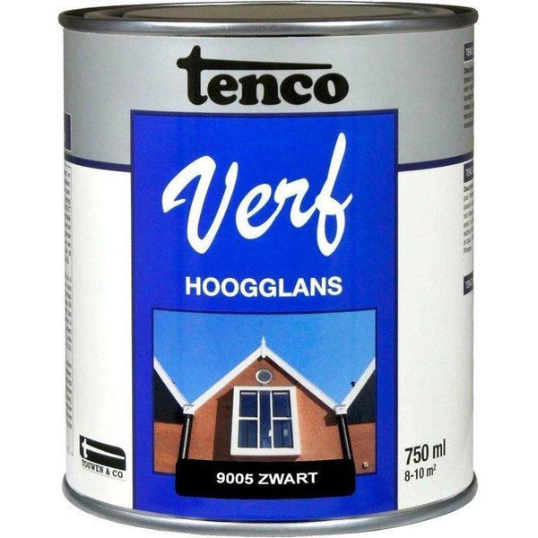 Tenco Verf hoogglans 9005 zwart 750 ml.-BOUWLOG (Tenco)-Bouwhof shop (6691002679472)