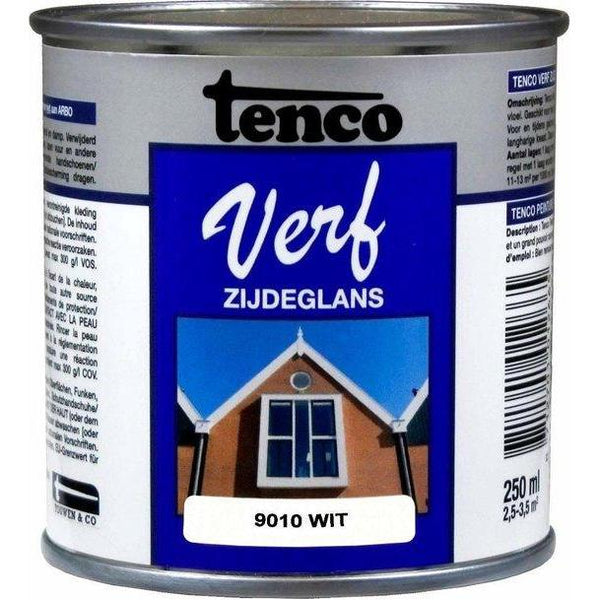 Tenco Verf zijdeglans 9010 wit 250 ml.-BOUWLOG (Tenco)-Bouwhof shop (6691003170992)