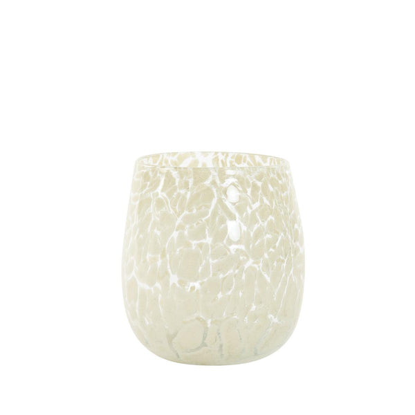 Theelicht SYLAS glas beige 15x16.5 cm-LIGHT & LIVING [BO] (wonen)-Bouwhof shop