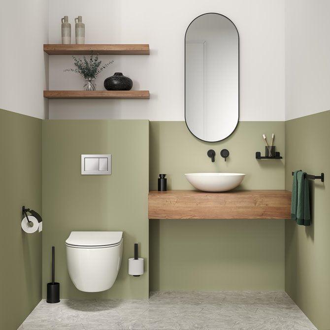 Tiger Colar Toiletborstel met houder vrijstaand Zwart-CORAM DIY BV-Bouwhof shop