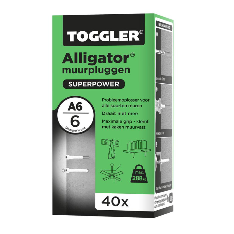 TOGGLER ALLIGATOR PLUG ZONDER FLENS A6 (40 ST.)-INSTAR HOLLAND (Toggler)-Bouwhof shop (6139161739440)