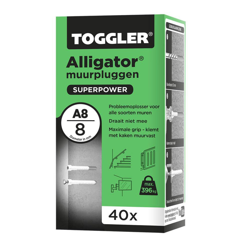 TOGGLER ALLIGATOR PLUG ZONDER FLENS A8 (40 ST.)-INSTAR HOLLAND (Toggler)-Bouwhof shop (6139161575600)