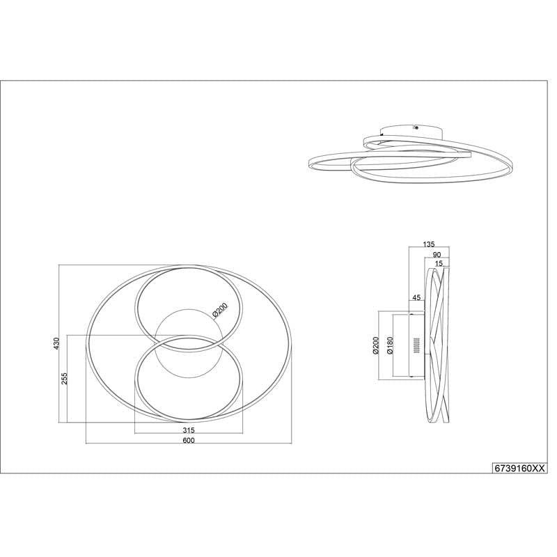 Trio - Plafonnière Gale mat zwart-TRIO LIGHTING (verlichting)-Bouwhof shop