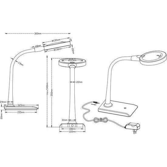 TRIO TAFELLAMP LUPO (INCL. 1 X SMD. 5W. 3500K. 550LM)-TRIO INTERNATIONAL GMBH-Bouwhof shop (6135622238384)