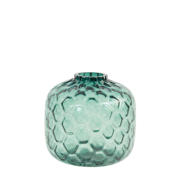 Vaas 27.5x25 cm CARINO glas turquoise-LIGHT & LIVING [BO] (wonen)-Bouwhof shop