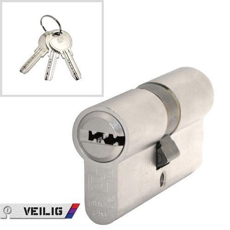 Veilig profielcilinder keersleutel profiel lengte 30/30 set per 2 gelijksluitend nikkel-NAUTA-Bouwhof shop (6160435085488)