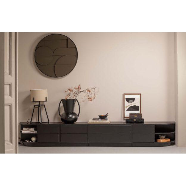 WOOOD Finca tv meubel grenen zwart rond rechts 78 cm-DE EEKHOORN [BO] (wonen)-Bouwhof shop