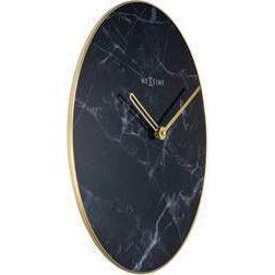 Wandklok NeXtime Marble zwart Ø 40 cm-KANGARO KTC-Bouwhof shop (6839489495216)