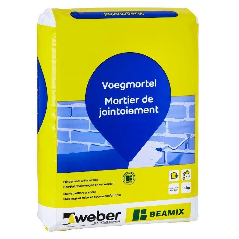 WEBER BEAMIX VOEGMORTEL VOOR METSELWERK GRIJS 15 KG.-WEBER BEAMIX-Bouwhof shop (6162829574320)