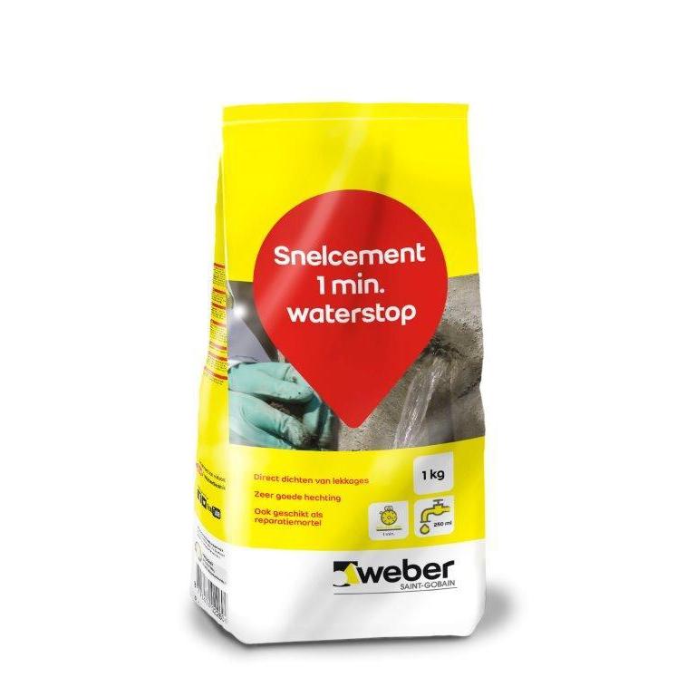 WEBER SNELCEMENT 1 MIN. WATERSTOP 1 KG.-WEBER BEAMIX-Bouwhof shop (6165700706480)