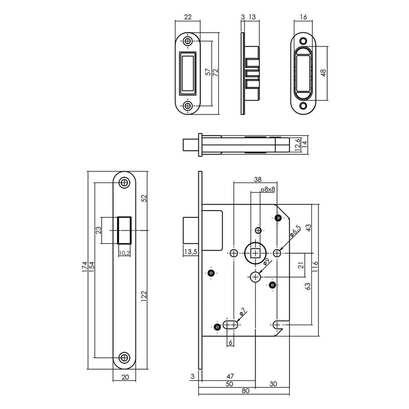 WONINGBOUW MAGNEET LOOPSLOT, VOORPLAAT AFGEROND RVS-VAN LEEUWEN INT. | INTERSTEEL [BO]-Bouwhof shop (6179642015920)